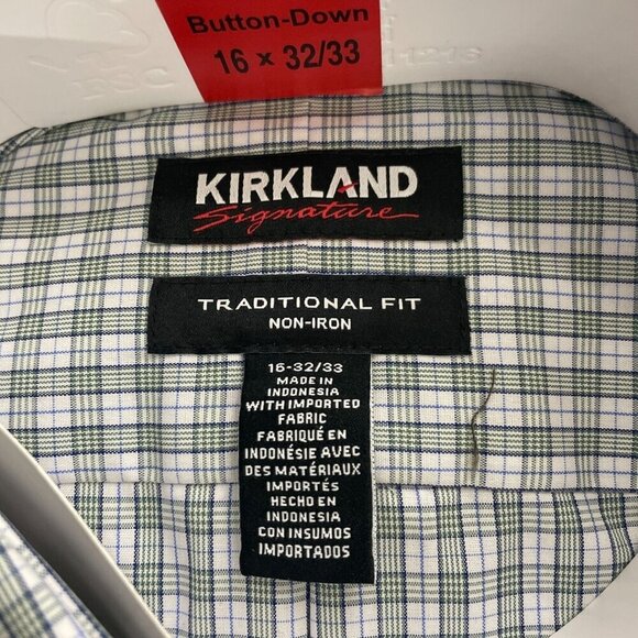 NEW Kirkland Signature Mens 16 32/33 Traditional Fit Non-Iron Button-Down Shirt - Picture 3 of 5